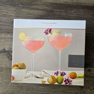Tahari Home Pink Coupe Glasses Set of 2